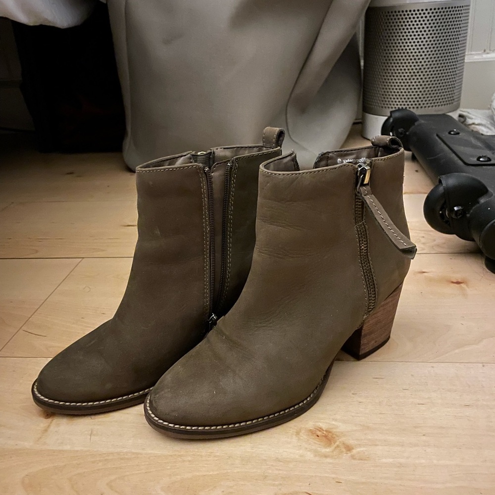 Olive green booties
